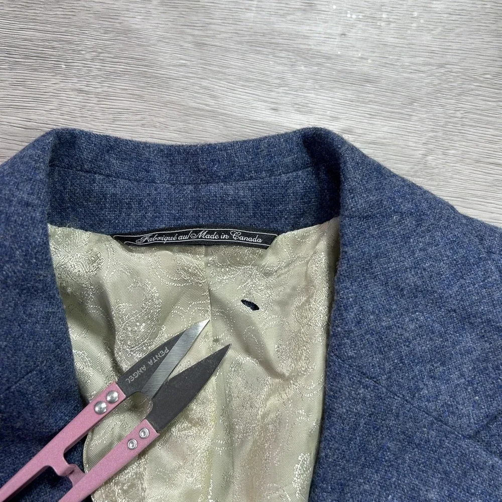 Patrick James Blazer Mens 38S Blue Wool Cashmere Sport Coat Lanificio di Pray‎